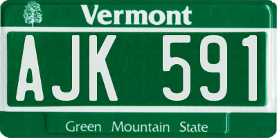 VT license plate AJK591