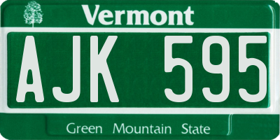 VT license plate AJK595