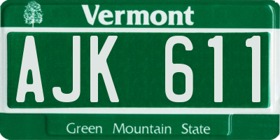 VT license plate AJK611