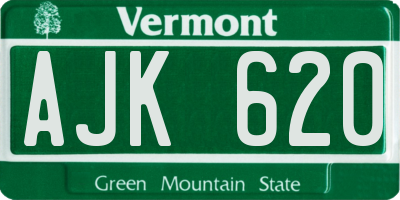 VT license plate AJK620
