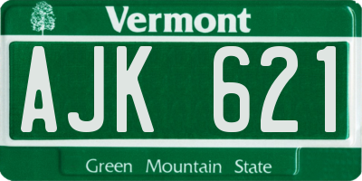 VT license plate AJK621