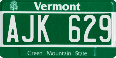 VT license plate AJK629
