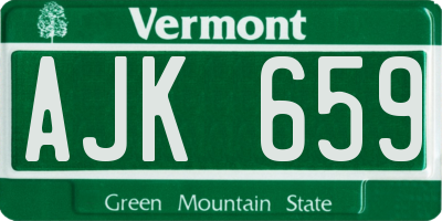 VT license plate AJK659