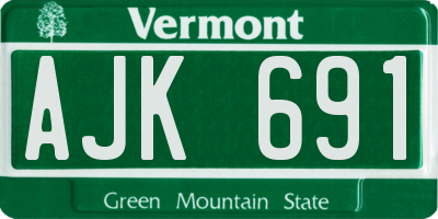VT license plate AJK691