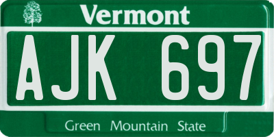 VT license plate AJK697