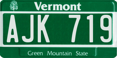 VT license plate AJK719