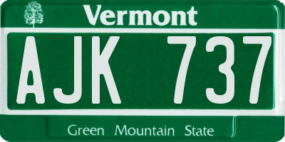 VT license plate AJK737