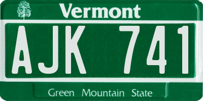 VT license plate AJK741