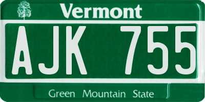 VT license plate AJK755