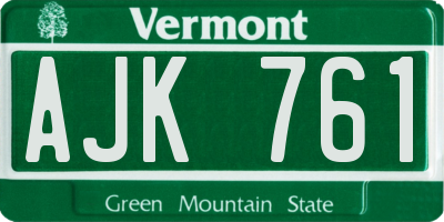 VT license plate AJK761