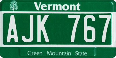VT license plate AJK767