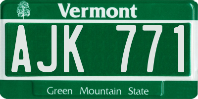 VT license plate AJK771