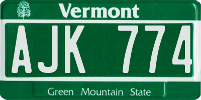 VT license plate AJK774