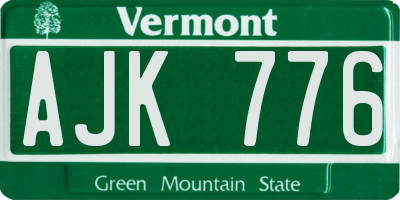 VT license plate AJK776