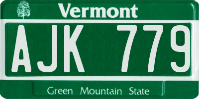 VT license plate AJK779