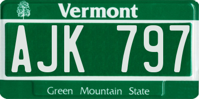 VT license plate AJK797