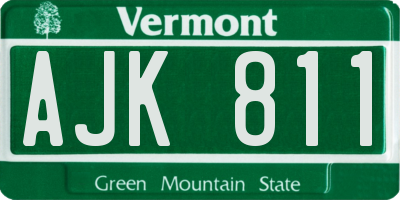 VT license plate AJK811