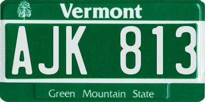 VT license plate AJK813