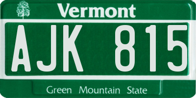 VT license plate AJK815