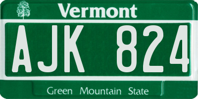 VT license plate AJK824
