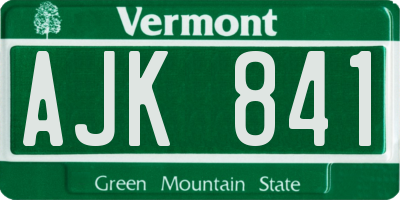 VT license plate AJK841