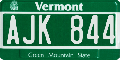 VT license plate AJK844