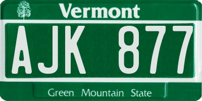 VT license plate AJK877