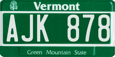VT license plate AJK878