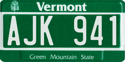 VT license plate AJK941