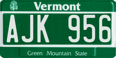 VT license plate AJK956
