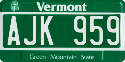 VT license plate AJK959