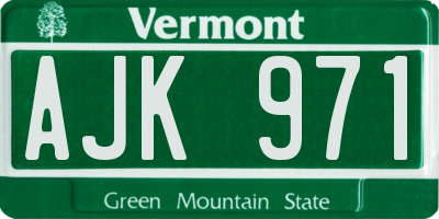 VT license plate AJK971