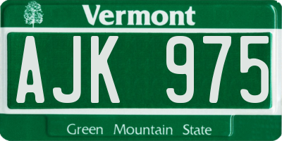 VT license plate AJK975