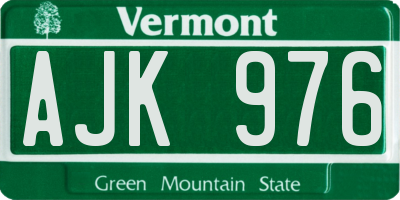 VT license plate AJK976