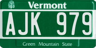 VT license plate AJK979
