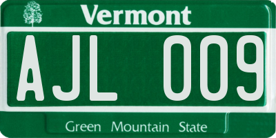 VT license plate AJL009