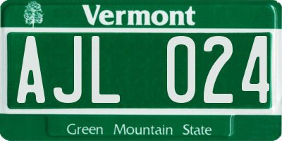 VT license plate AJL024