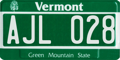 VT license plate AJL028