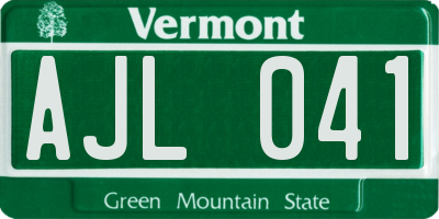 VT license plate AJL041
