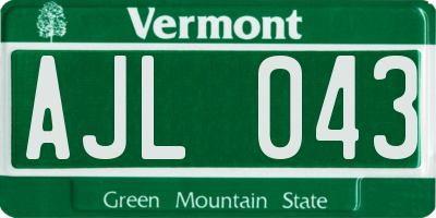 VT license plate AJL043