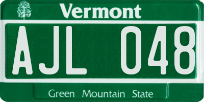VT license plate AJL048