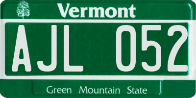 VT license plate AJL052