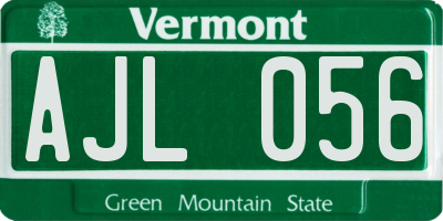 VT license plate AJL056