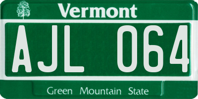 VT license plate AJL064