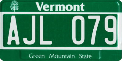 VT license plate AJL079
