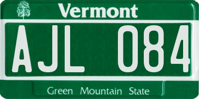 VT license plate AJL084