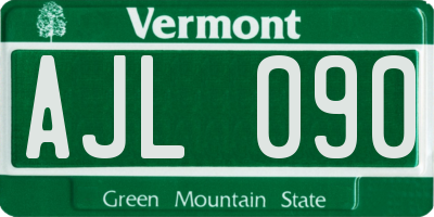 VT license plate AJL090