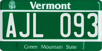 VT license plate AJL093