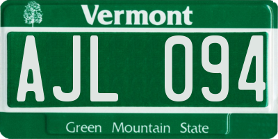 VT license plate AJL094