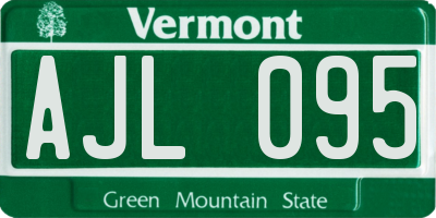 VT license plate AJL095
